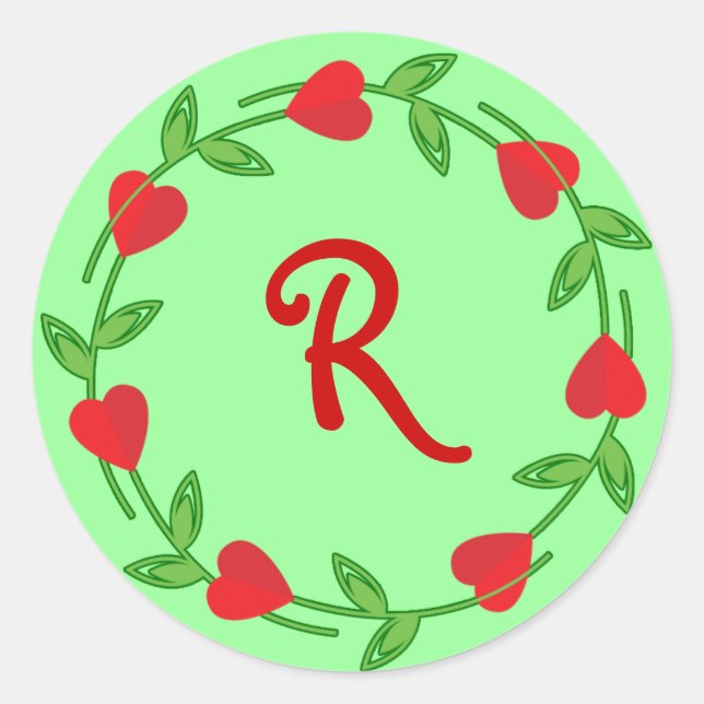 Hearts Border Stickers to Monogram (Front)