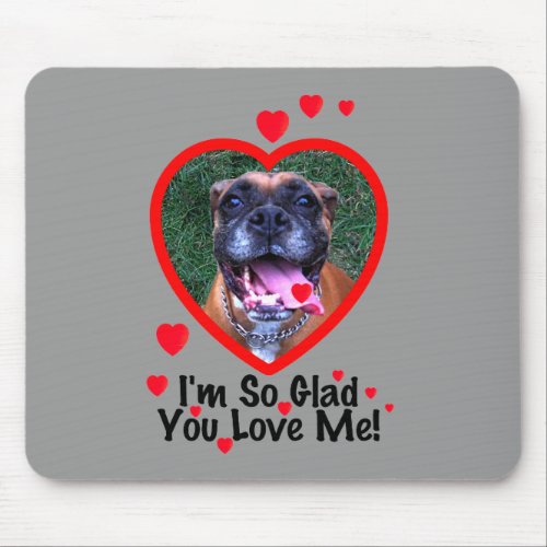 Hearts Boxer Dog Mouse Pad