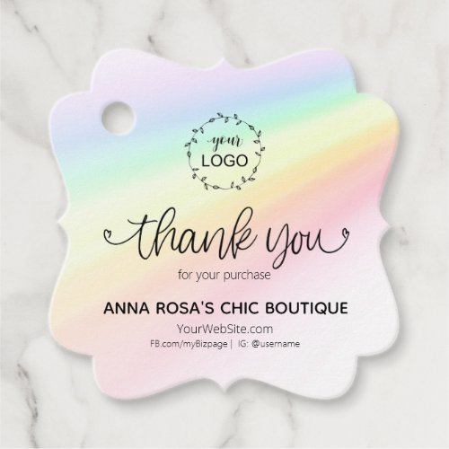 *~*  Hearts Branding Business Rainbow Thank You Favor Tags