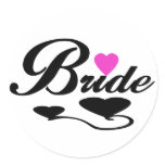 Hearts Bride T-shirts and Gifts Classic Round Sticker