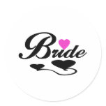 Hearts Bride T-shirts and Gifts Classic Round Sticker