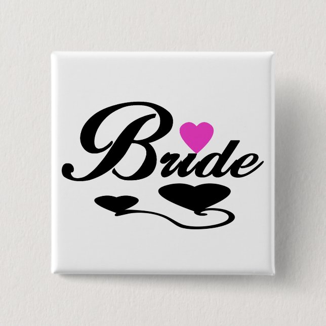 Hearts Bride T-shirts and Gifts Pinback Button (Front)