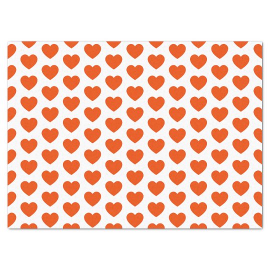 orange hearts tissue paper