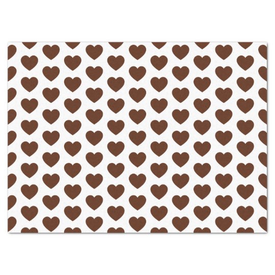 brown hearts tissue paper