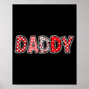 Hearts buffalo plaid dad daddy valentines day  poster
