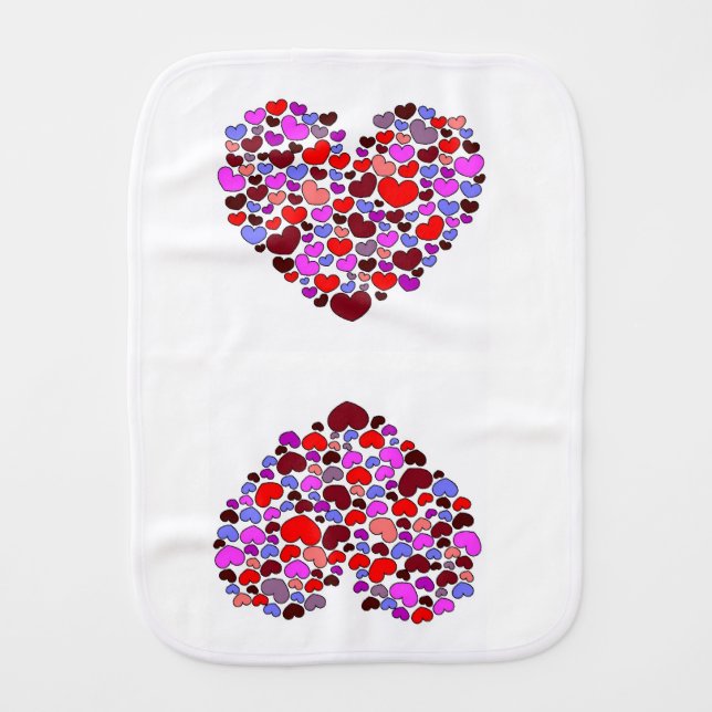 Hearts Burp Cloth (Front)