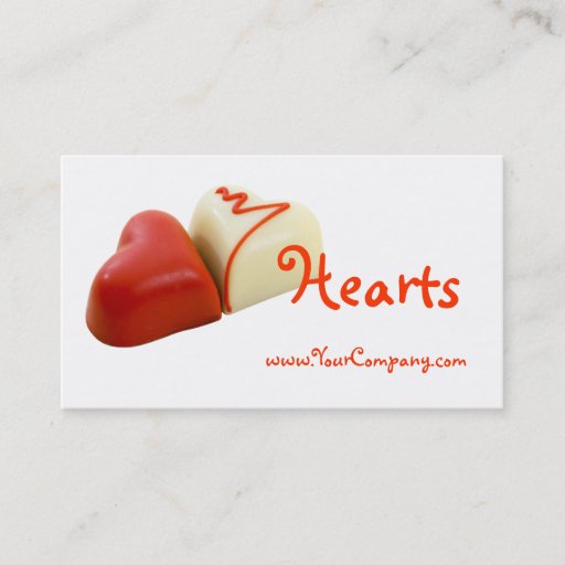 Customizable Hearts Business Card