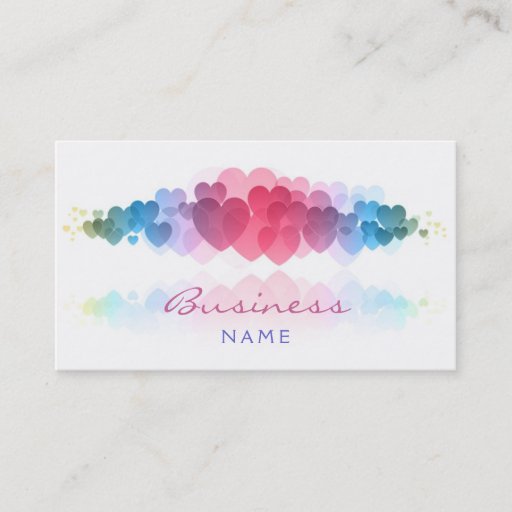 Customizable Hearts Business Card
