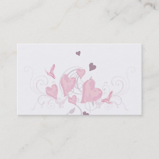 Customizable Hearts Business Card