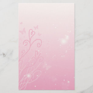 Hearts, Butterflies n Stars Stationary Stationery