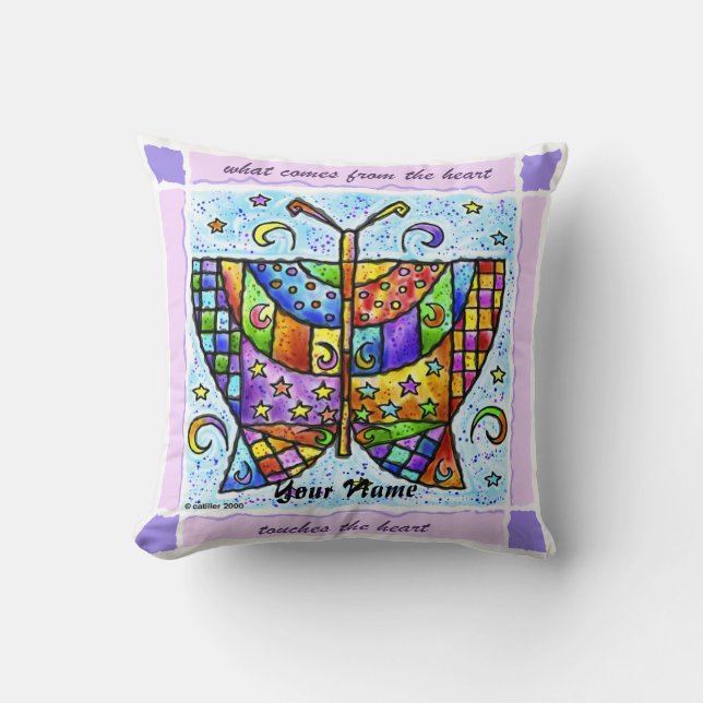 Hearts Butterfly Throw Pillow (Front)