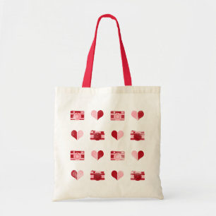 "Hearts & Cameras" Tote Bag