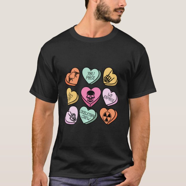Hearts Candy Radiology Rad Tech Valentines Day Rad T-Shirt (Front)