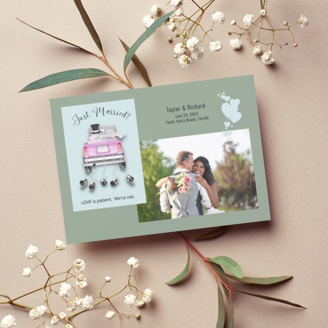 Hearts & Car /Just Married Wedding Announcement (Creator Uploaded)