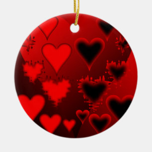 Hearts Ceramic Ornament