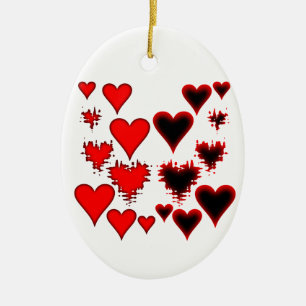 Hearts Ceramic Ornament