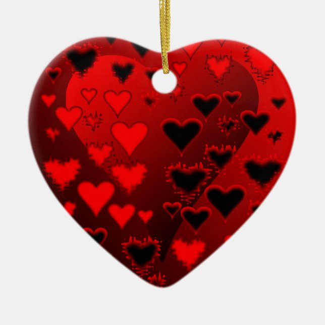 Hearts Ceramic Ornament (Front)