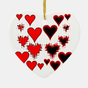 Hearts Ceramic Ornament