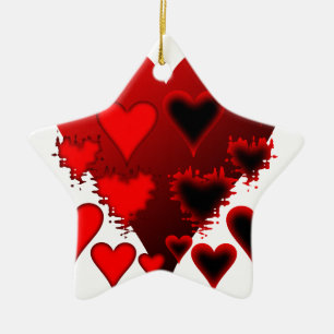 Hearts Ceramic Ornament
