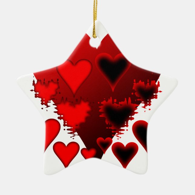 Hearts Ceramic Ornament (Front)