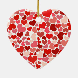 Hearts Ceramic Ornament