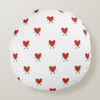 Hearts Charachter Round Pillow