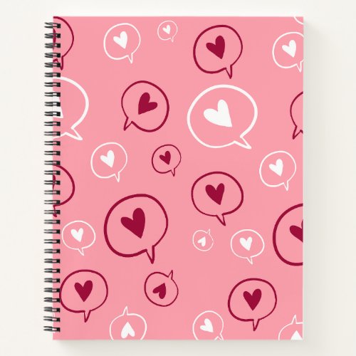 Hearts Chat Bubbles Notebook