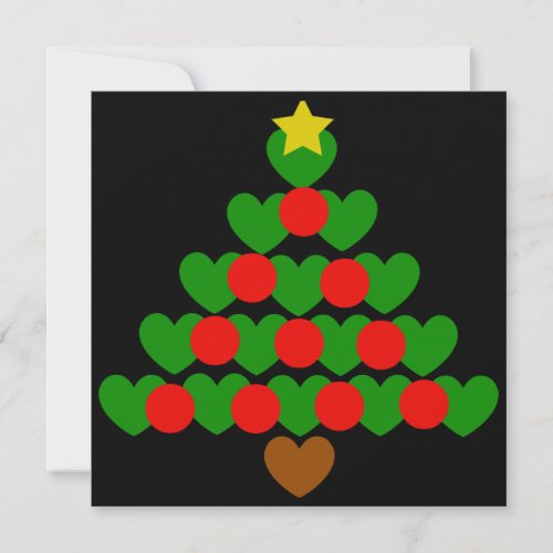 Hearts Christmas Tree Holiday Party Invitations