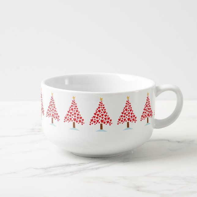 ****HEARTS CHRISTMAS TREES**** SOUP AND MORE BOWL (Left)