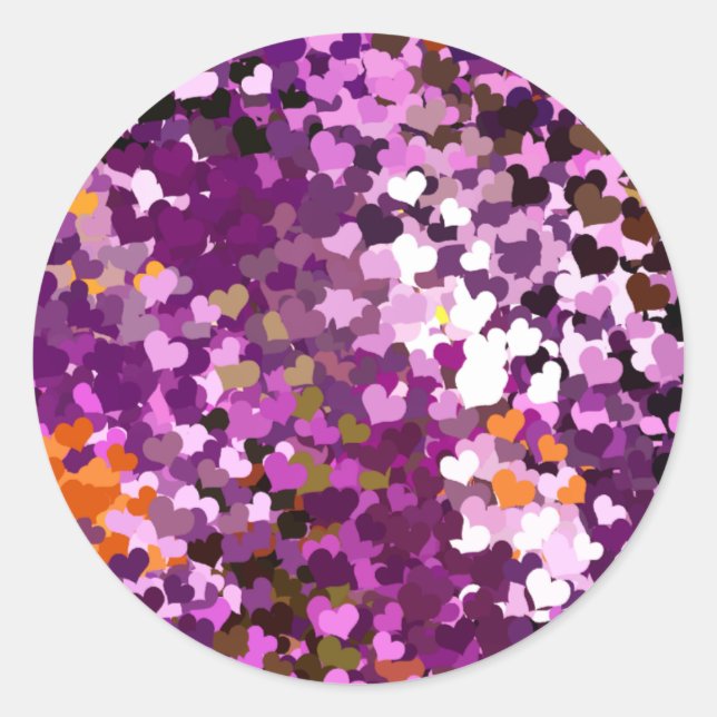 HEARTS CLASSIC ROUND STICKER (Front)