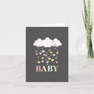 Hearts + Clouds Neutral Baby Card
