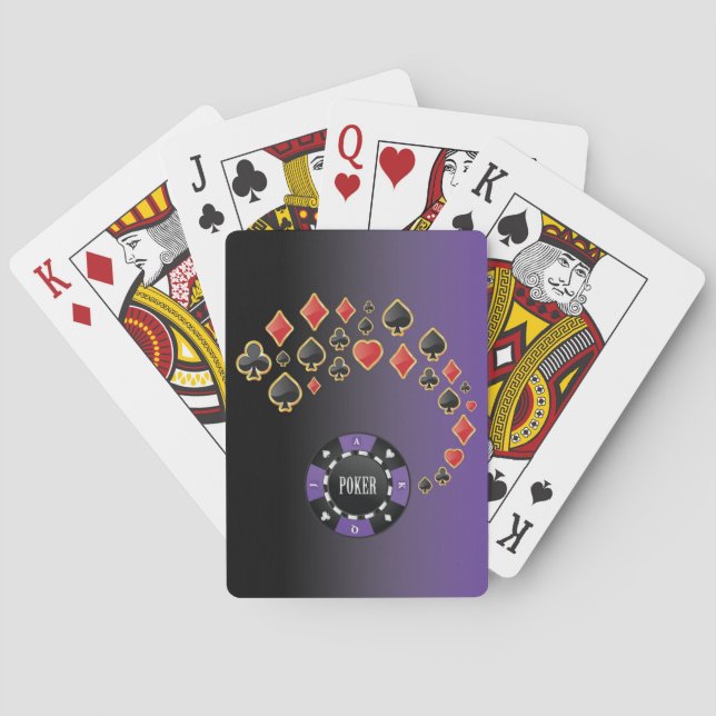 Hearts, Clubs, Diamonds and Spades Design Poker Cards (Back)