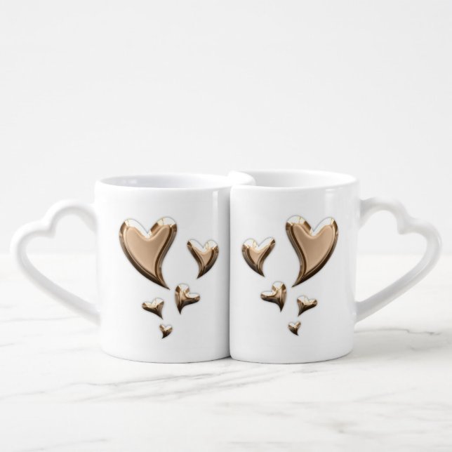 Hearts Coffee Mug Set (Front Nesting)