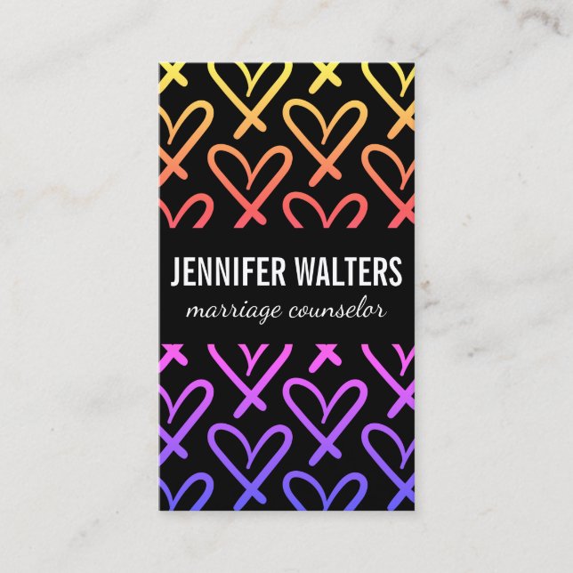 Hearts | Colorful Business Card (Front)