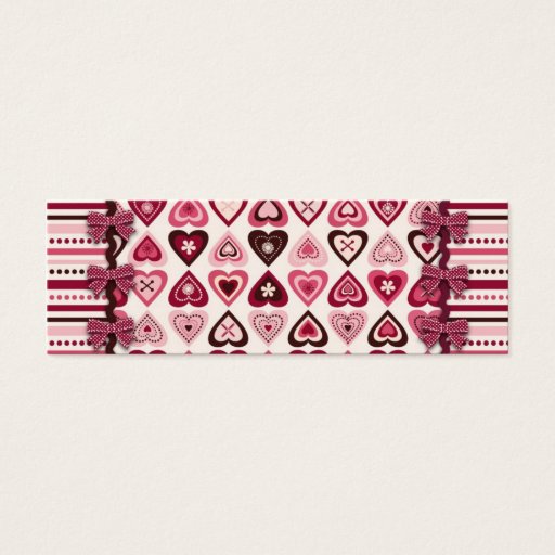 Customizable Hearts Confection Skinny Gift Tag Business Cards