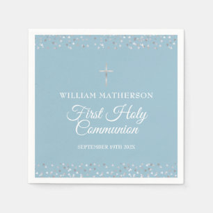 Hearts Confetti First Holy Communion Napkins