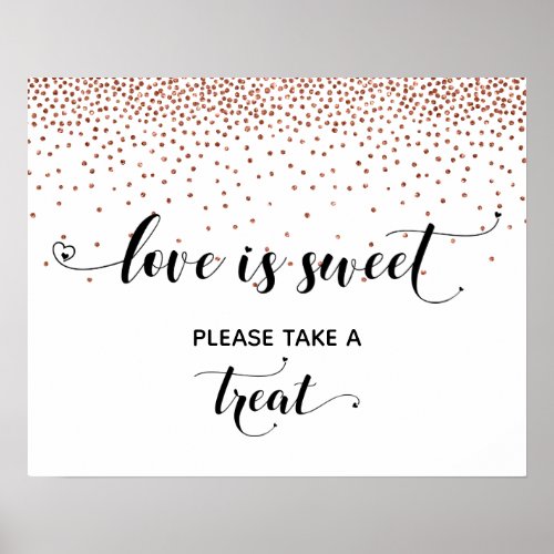 Hearts  Copper Love is Sweet Dessert Table Sign