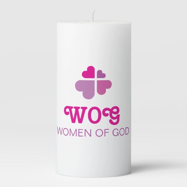 Hearts Cross Pillar Candle (Front)