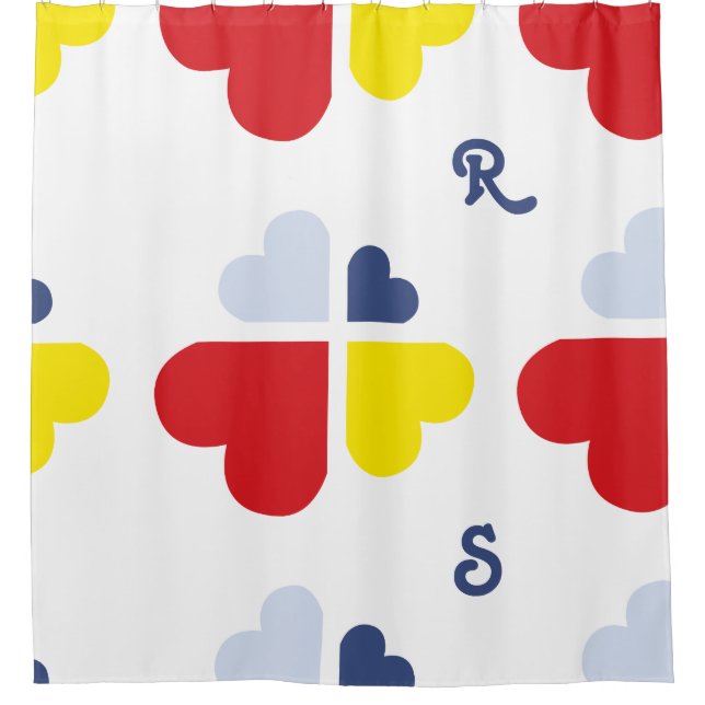 Hearts Cross Shower Curtain (Front)