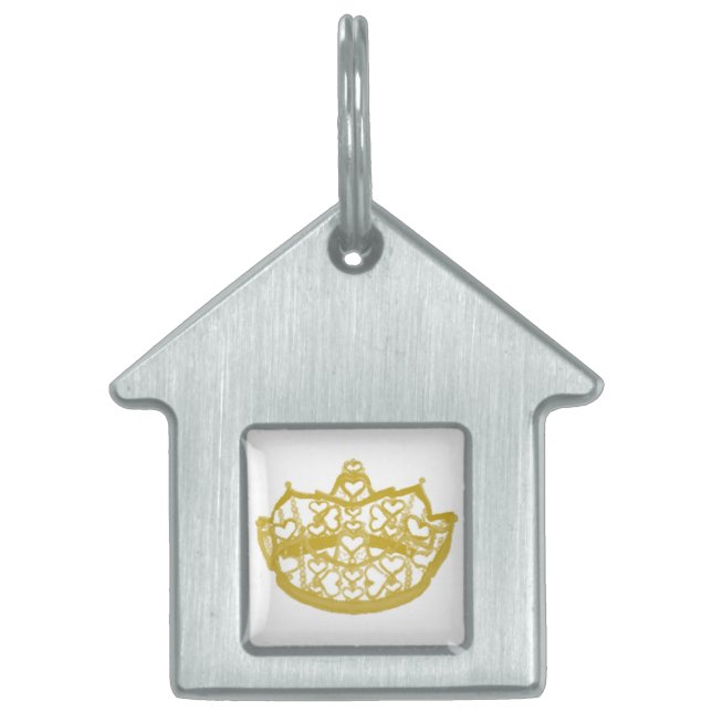 Hearts Crown On Home Pet Tag (Front)