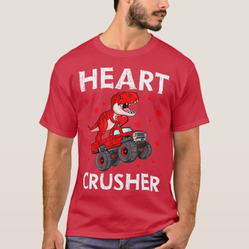 Hearts Crusher Dinosaur  Rex Monster ruck Valentin T_Shirt
