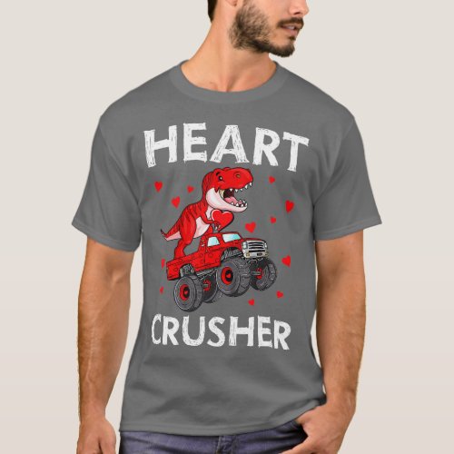 Hearts Crusher Dinosaur  Rex Monster ruck Valentin T_Shirt