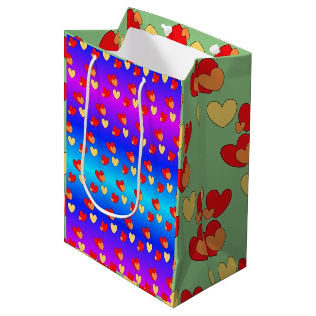 Hearts Cust. BG Color Gift Bag