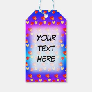 Hearts Cust. BG Color & Text Gift Tags