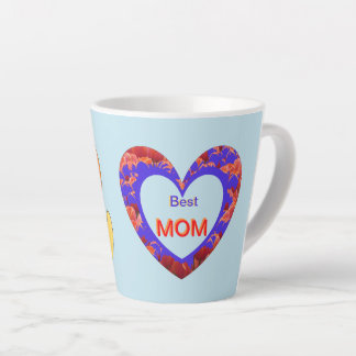 Hearts Cust. Text BEST MOM Latte Mug