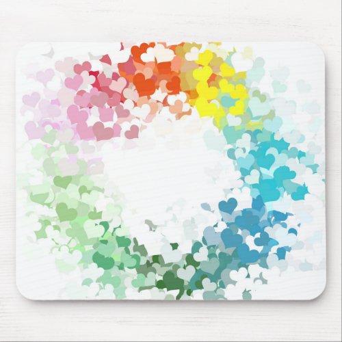 Hearts Custom Colorful Abstract Art Trendy Modern Mouse Pad