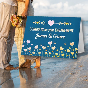 Hearts! Custom Engagement congrats card