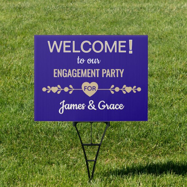 Hearts! Custom Engagement party welcome sign (Insitu)
