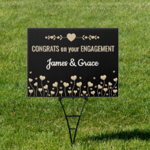 Hearts! Custom Engagement party yard sign