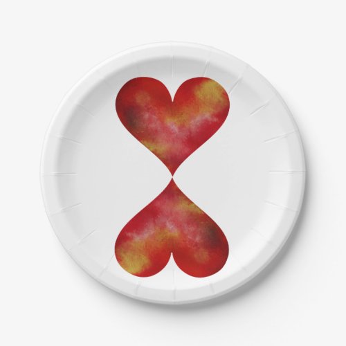 Hearts Custom Paper Plates 7 in